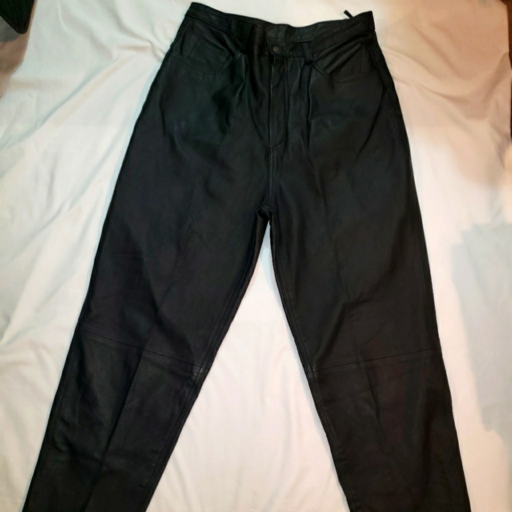 Black Leather Pants Size 16
